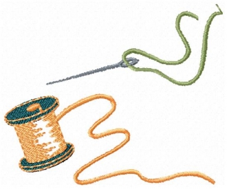 Section des fils et une aiguille